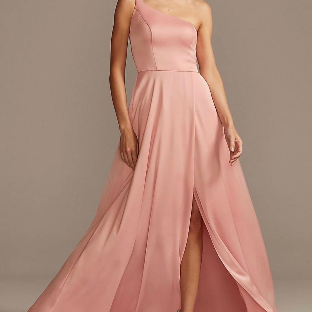 Crepe-Back Satin One-Shoulder Bridesmaid Dress